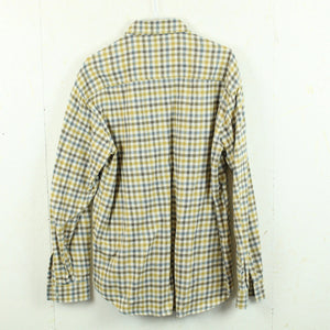 Vintage Flanellhemd Gr. M creme beige mehrfarbig kariert Hemd