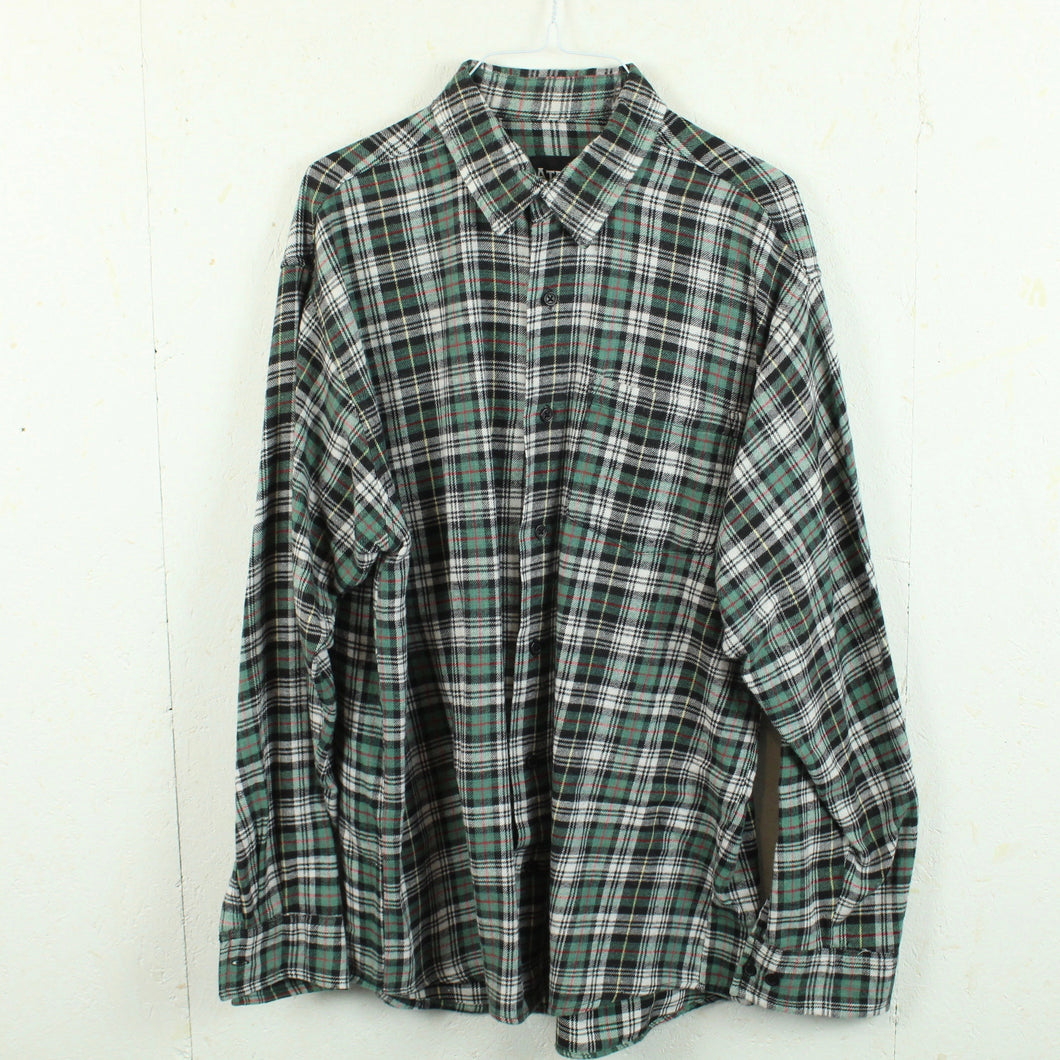 Vintage Flanellhemd Gr. M grün weiß kariert Hemd