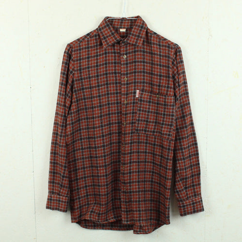 Vintage Flanellhemd Gr. M rot grau mehrfarbig kariert Hemd