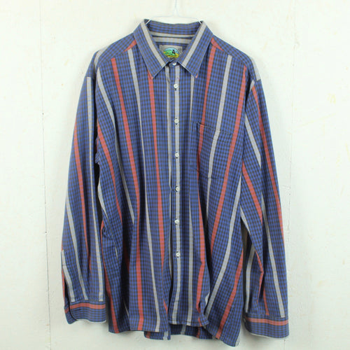 Vintage Flanellhemd Gr. XL blau mehrfarbig Mustermix
