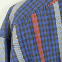 Laden Sie das Bild in den Galerie-Viewer, Vintage Flanellhemd Gr. XL blau mehrfarbig Mustermix