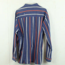 Laden Sie das Bild in den Galerie-Viewer, Vintage Flanellhemd Gr. XL blau mehrfarbig Mustermix