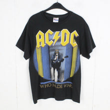 Laden Sie das Bild in den Galerie-Viewer, VINTAGE AC/DC T-Shirt Gr. M schwarz mit Print Bandshirt Merchandise