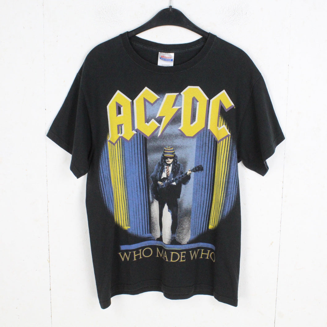 VINTAGE AC/DC T-Shirt Gr. M schwarz mit Print Bandshirt Merchandise