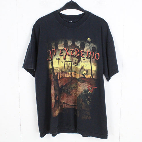 Vintage IN EXTREMO T-Shirt Gr. L schwarz mit Print Bandshirt