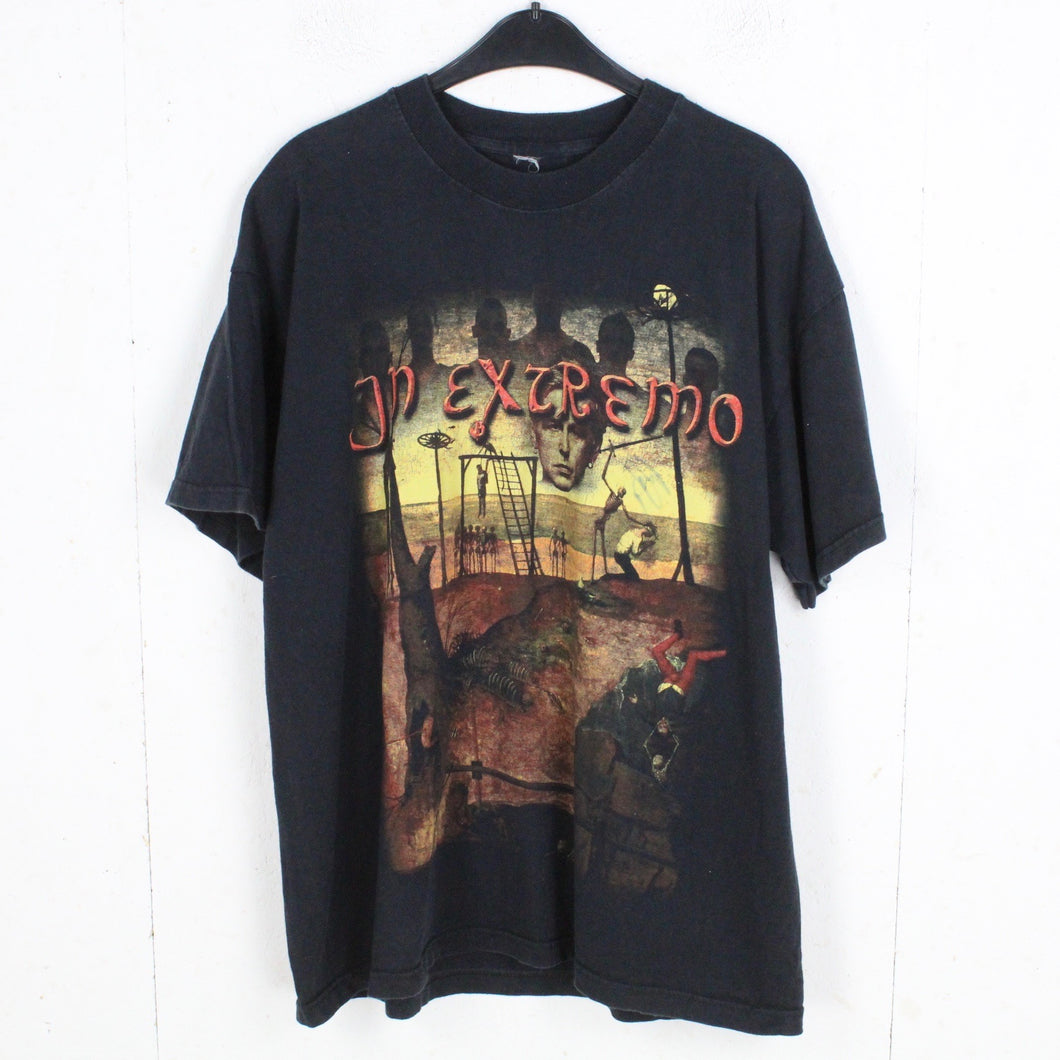 Vintage IN EXTREMO T-Shirt Gr. L schwarz mit Print Bandshirt