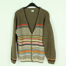 Laden Sie das Bild in den Galerie-Viewer, Vintage Cardigan Gr. M oliv mehrfarbig gestreift