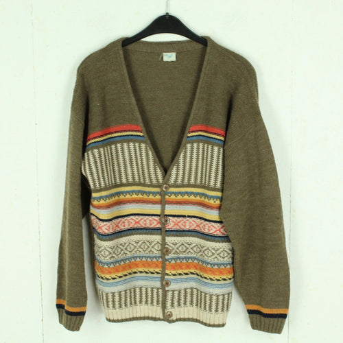 Vintage Cardigan Gr. M oliv mehrfarbig gestreift