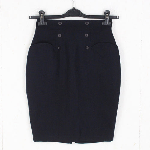 Vintage Rock Gr. S dunkelblau High Waist Rock