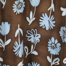 Laden Sie das Bild in den Galerie-Viewer, Vintage Rock Gr. XS braun blau gemustert Blumen High Waist Rock Blumenmuster