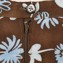 Laden Sie das Bild in den Galerie-Viewer, Vintage Rock Gr. XS braun blau gemustert Blumen High Waist Rock Blumenmuster