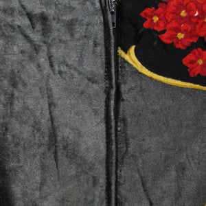 Vintage Samtrock Gr. S mehrfarbig gemustert High Waist Samt Rock Bleistiftrock