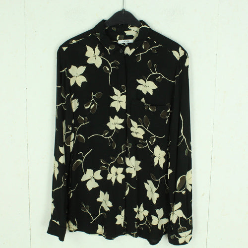 Second Hand GANNI Bluse Gr. 42 schwarz geblümt (*)