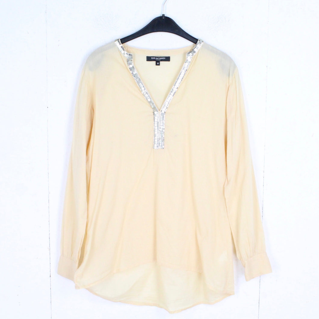 Second Hand ILSE JACOBSEN Bluse Gr. 36 apricot Pailletten (*)