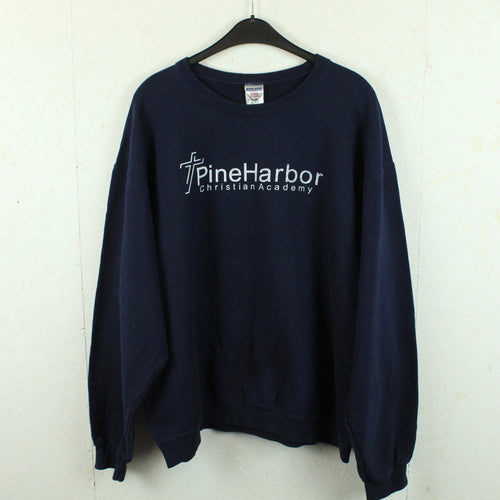 Vintage Sweatshirt Gr. XL blau Print: Print: Pine Harbour
