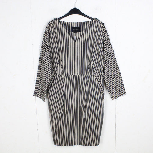 Second Hand BITTE KAI RAND Kleid Gr. 42 grau schwarz lila gestreift (*)