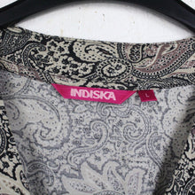 Laden Sie das Bild in den Galerie-Viewer, Second Hand INDISKA Kleid Gr. L mehrfarbig gemustert Langarmkleid  (*)