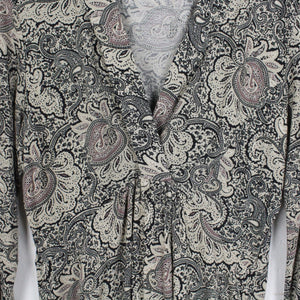 Second Hand INDISKA Kleid Gr. L mehrfarbig gemustert Langarmkleid  (*)