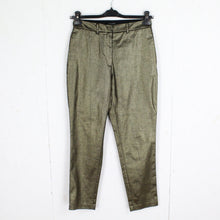 Laden Sie das Bild in den Galerie-Viewer, Second Hand ALL SAINTS Hose Gr. 38 schwarz gold metallic Stoffhose (*)