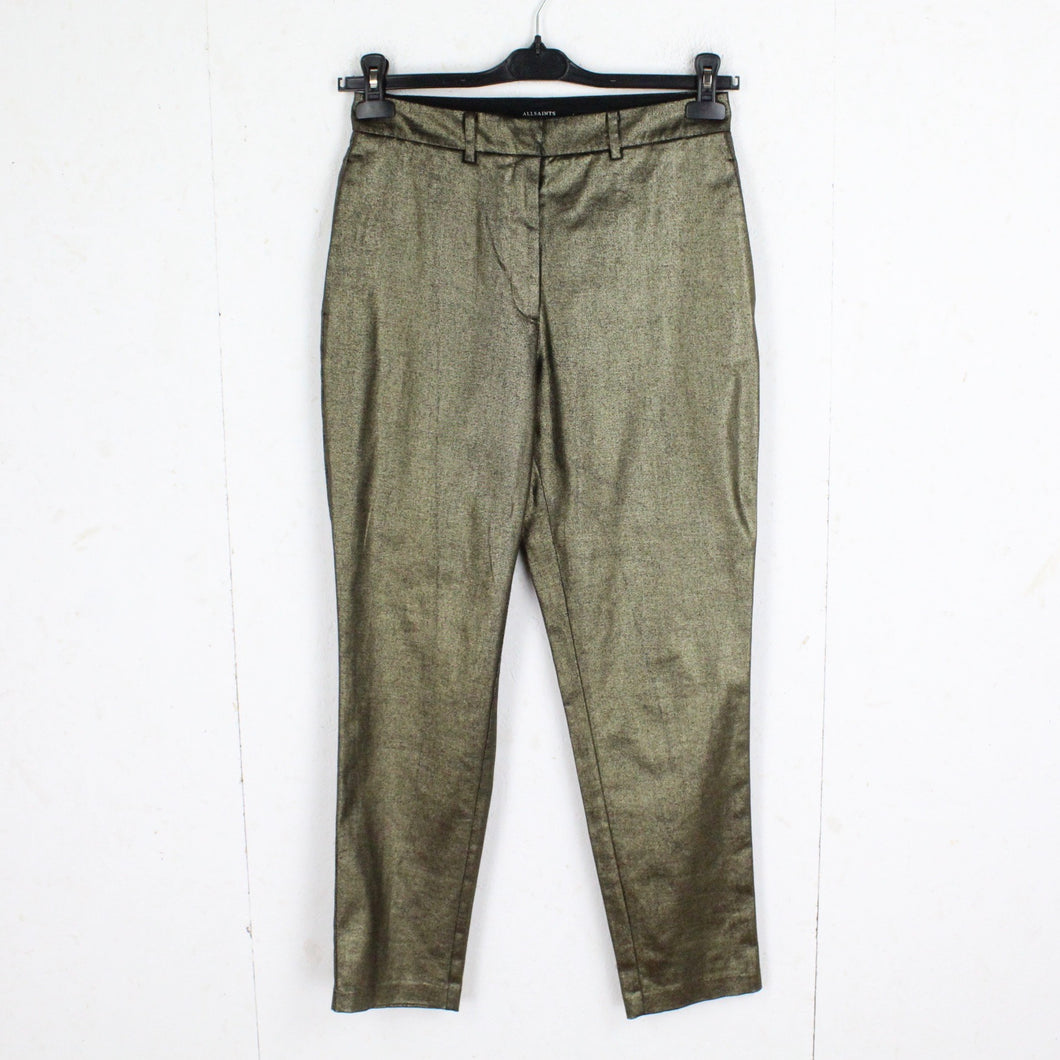 Second Hand ALL SAINTS Hose Gr. 38 schwarz gold metallic Stoffhose (*)