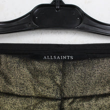 Laden Sie das Bild in den Galerie-Viewer, Second Hand ALL SAINTS Hose Gr. 38 schwarz gold metallic Stoffhose (*)