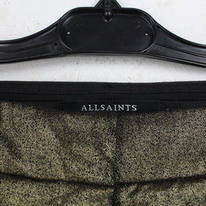 Second Hand ALL SAINTS Hose Gr. 38 schwarz gold metallic Stoffhose (*)