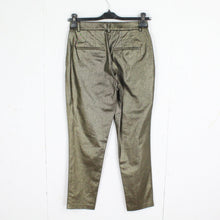 Laden Sie das Bild in den Galerie-Viewer, Second Hand ALL SAINTS Hose Gr. 38 schwarz gold metallic Stoffhose (*)