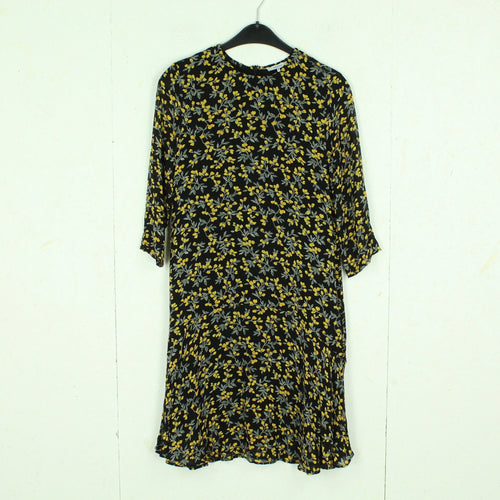 Second Hand GANNI Kleid Gr. XS schwarz gelb geblümt (*)