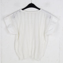 Laden Sie das Bild in den Galerie-Viewer, Vintage Pullover Female Gr. S weiß Strick Perlen