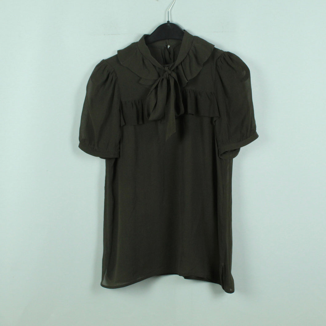 Second Hand UTERQUE Seidenbluse Gr. 36 dunkelgrün Bluse (*)