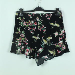 Second Hand ZARA Shorts Gr. L schwarz geblümt mit Vögeln (*)