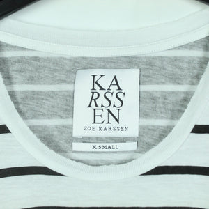 Second Hand ZOE KARSSEN T-Shirt Gr. XS weiß schwarz gestreift(*)