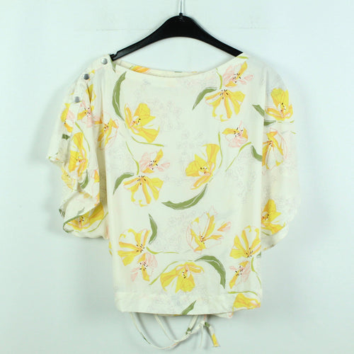 Second Hand ZARA Bluse Gr. L weiß gelb geblümt (*)