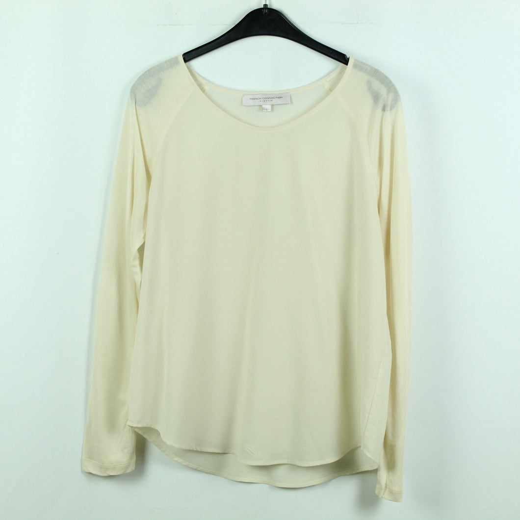 Second Hand FRENCH CONNECTION Bluse Gr. L creme Langarmbluse (*)