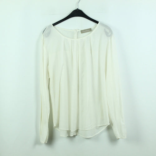 Second Hand PLUS FINE Bluse Gr. 42 weiß Langarmbluse (*)