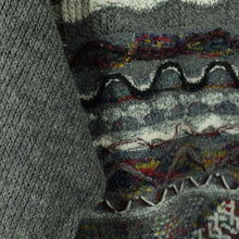Laden Sie das Bild in den Galerie-Viewer, Vintage Pullover Gr. L grau mehrfabig gemustert rundhals