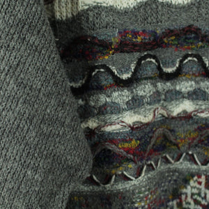 Vintage Pullover Gr. L grau mehrfabig gemustert rundhals