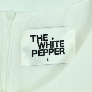 Second Hand THE WHITE PEPPER Midikleid Gr. L weiß Kleid (*)