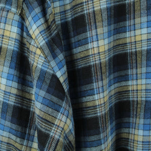 Vintage Flanellhemd Gr. L blau beige mehrfarbig kariert Hemd