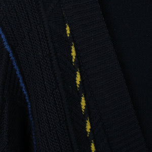 Vintage Cardigan mit Wolle Gr. M dunkelblau gemustert