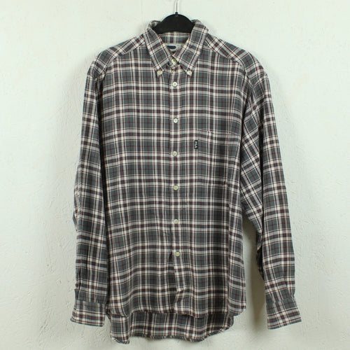 FILA Vintage Flanellhemd Gr. M grau mehrfarbig kariert Lumberjack Hemd