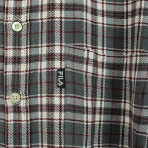 FILA Vintage Flanellhemd Gr. M grau mehrfarbig kariert Lumberjack Hemd