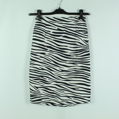 Second Hand CALOMA Rock Gr. 36 schwarz weiß Zebra Muster (*)