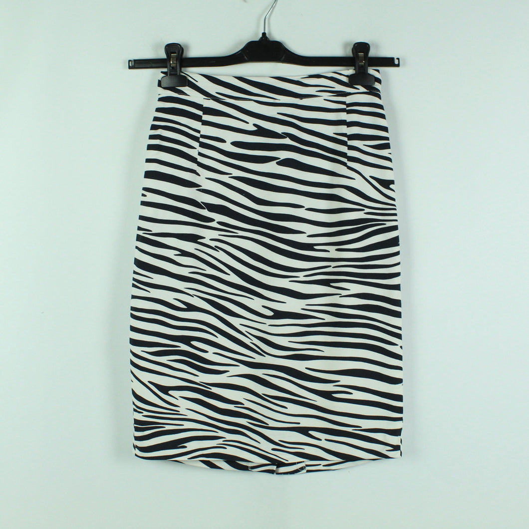 Second Hand CALOMA Rock Gr. 36 schwarz weiß Zebra Muster (*)