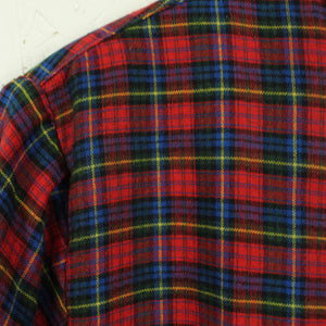 Vintage Flanellhemd Gr. XS rot mehrfarbig kariert Kurzarmhemd