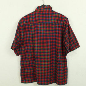 Vintage Flanellhemd Gr. XS rot mehrfarbig kariert Kurzarmhemd