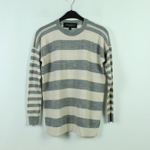 Second Hand PAUL COSTELLOE Wollpullover Gr. M grau creme gestreift Pullover (*)