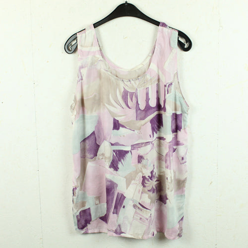 Vintage Top Gr. L rosa flieder pastell gemustert Sommertop