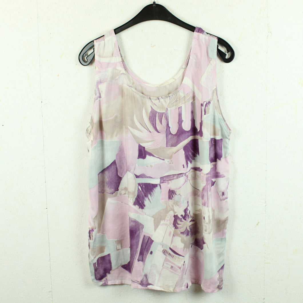 Vintage Top Gr. L rosa flieder pastell gemustert Sommertop