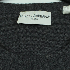 Second Hand DOLCE & GABBANA Pullover Gr. 38 grau Designer Strick Wolle Kaschmir  (*)